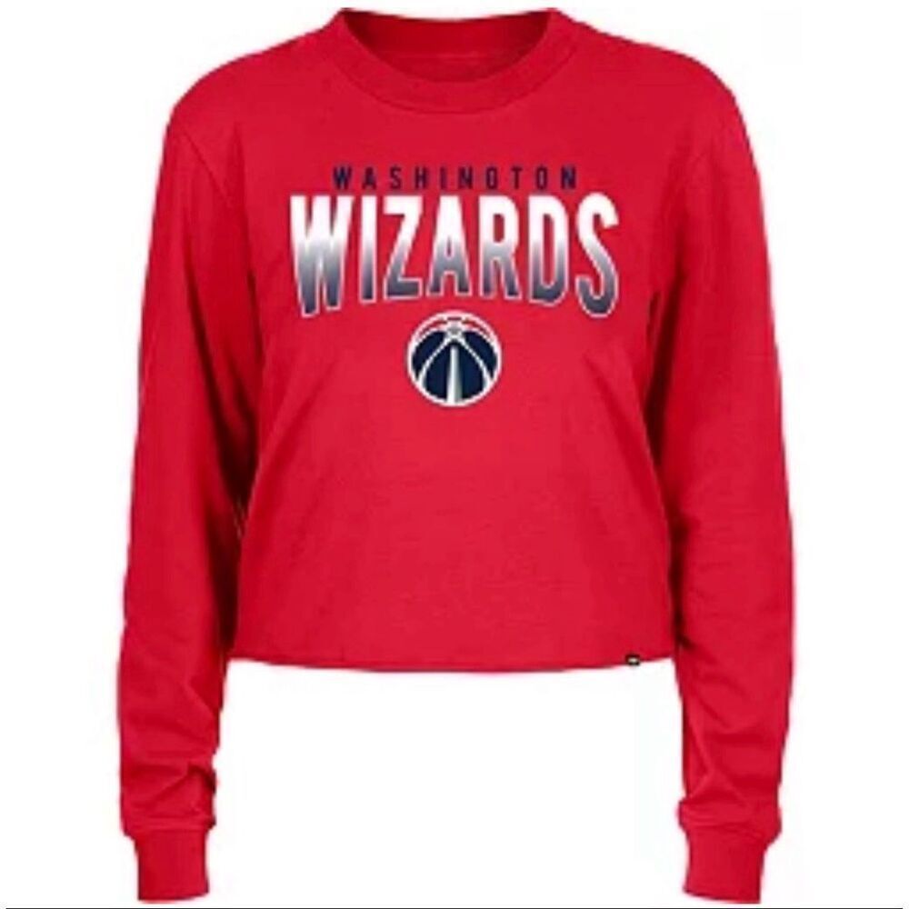 New Era red long-sleeve Washington Wizards women’s cropped top shirt size L NWT